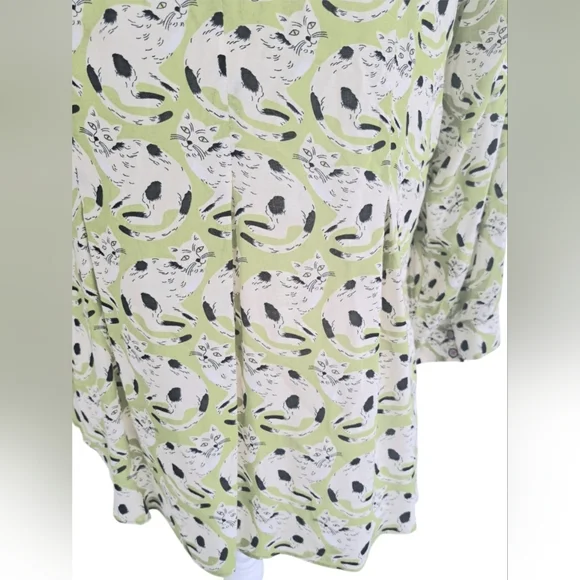 Anthropologie Green Floral Button Down Shirt - Picture 6 of 10